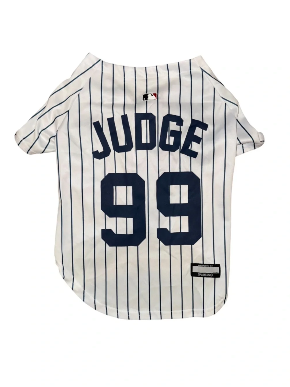 New York Yankees Aaron Judge #99 Pinstripe Jersey Dog Costume